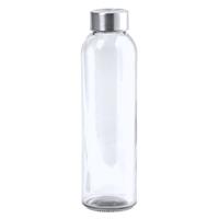 Bellatio Glazen waterfles/drinkfles transparant met RVS dop 500 ml -