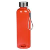Rode drinkfles/waterfles met RVS dop 550 ml -