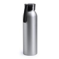 Merkloos Aluminium drinkfles/waterfles met zwarte dop 650 ml -