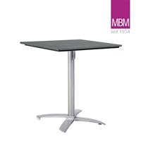 Gartentraum.de Quadratischer klappbarer Bistrotisch aus Aluminium und Resysta - MBM - Bistro-Tisch Victory / Tischplatte Stone Grey
