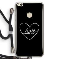 CaseCompany Best heart black: Huawei Ascend P8 Lite (2017) Transparant Hoesje met koord
