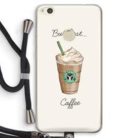 CaseCompany But first coffee: Huawei Ascend P8 Lite (2017) Transparant Hoesje met koord