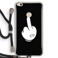 CaseCompany Middle finger black: Huawei Ascend P8 Lite (2017) Transparant Hoesje met koord