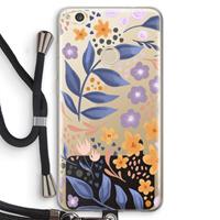 CaseCompany Flowers with blue leaves: Huawei Ascend P8 Lite (2017) Transparant Hoesje met koord