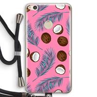 CaseCompany Kokosnoot roze: Huawei Ascend P8 Lite (2017) Transparant Hoesje met koord