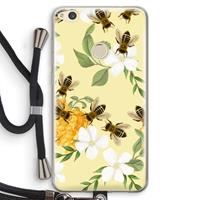 CaseCompany No flowers without bees: Huawei Ascend P8 Lite (2017) Transparant Hoesje met koord