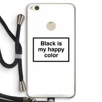 CaseCompany Black is my happy color: Huawei Ascend P8 Lite (2017) Transparant Hoesje met koord