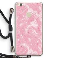 CaseCompany Abstract Painting Pink: Huawei Ascend P8 Lite (2017) Transparant Hoesje met koord
