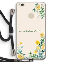 CaseCompany Gele bloemen: Huawei Ascend P8 Lite (2017) Transparant Hoesje met koord