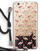 CaseCompany Flamingoprint groen: Huawei Ascend P8 Lite (2017) Transparant Hoesje met koord