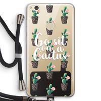 CaseCompany Cactus quote: Huawei Ascend P8 Lite (2017) Transparant Hoesje met koord