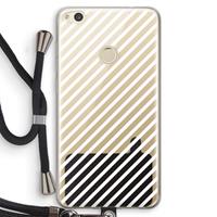 CaseCompany Strepen zwart-wit: Huawei Ascend P8 Lite (2017) Transparant Hoesje met koord