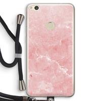 CaseCompany Roze marmer: Huawei Ascend P8 Lite (2017) Transparant Hoesje met koord