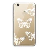 CaseCompany White butterfly: Huawei Ascend P8 Lite (2017) Transparant Hoesje