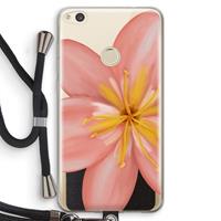 CaseCompany Pink Ellila Flower: Huawei Ascend P8 Lite (2017) Transparant Hoesje met koord