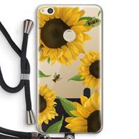 CaseCompany Sunflower and bees: Huawei Ascend P8 Lite (2017) Transparant Hoesje met koord