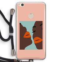 CaseCompany Orange lips: Huawei Ascend P8 Lite (2017) Transparant Hoesje met koord