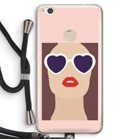 CaseCompany Red lips: Huawei Ascend P8 Lite (2017) Transparant Hoesje met koord
