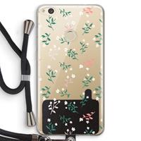 CaseCompany Small white flowers: Huawei Ascend P8 Lite (2017) Transparant Hoesje met koord