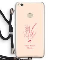 CaseCompany Where flowers bloom: Huawei Ascend P8 Lite (2017) Transparant Hoesje met koord