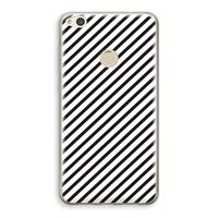 CaseCompany Strepen zwart-wit: Huawei Ascend P8 Lite (2017) Transparant Hoesje