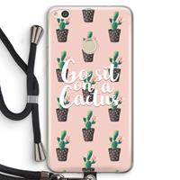 CaseCompany Cactus quote: Huawei Ascend P8 Lite (2017) Transparant Hoesje met koord