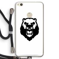 CaseCompany Angry Bear (white): Huawei Ascend P8 Lite (2017) Transparant Hoesje met koord