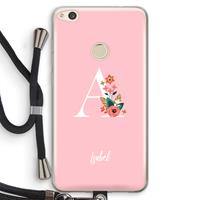 CaseCompany Pink Bouquet: Huawei Ascend P8 Lite (2017) Transparant Hoesje met koord
