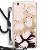 CaseCompany Hands pink: Huawei Ascend P8 Lite (2017) Transparant Hoesje met koord
