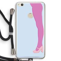 CaseCompany Pink panty: Huawei Ascend P8 Lite (2017) Transparant Hoesje met koord