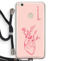 CaseCompany Blooming Heart: Huawei Ascend P8 Lite (2017) Transparant Hoesje met koord