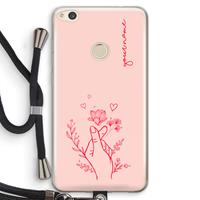 CaseCompany Giving Flowers: Huawei Ascend P8 Lite (2017) Transparant Hoesje met koord