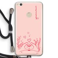 CaseCompany Love is in the air: Huawei Ascend P8 Lite (2017) Transparant Hoesje met koord