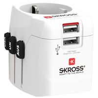 Skross 1302470 Reisstekker Pro Light USB (2xA) -World
