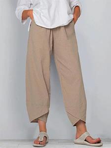 BERRYLOOK Loose Casual Cotton-linen Cropped Pants