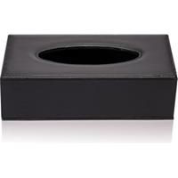 Decopatent Tissue box Kunstleer - Tissues Tissuedoos - Luxe doos voor Servetten - Zakdoekjeshouder - Tissue box houder - Zwart