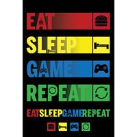 Pyramid Eat Sleep Game Repeat Poster 61x91,5cm