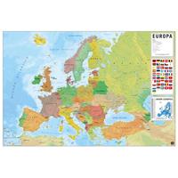 Merkloos Grupo Erik Physical Political Map Of Europe Es Poster 91,5x61cm