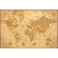 Merkloos Grupo Erik Map World Es Vintage Poster 91,5x61cm