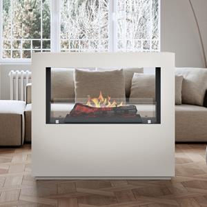 Noble Flame Venturo [moderner Raumteiler Elektrokamin Opti-myst LED]: Weiß