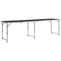 VidaXL campingtafel inklapbaar 240x60 cm aluminium grijs