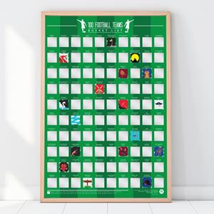 Gift Republic Bucket List Poster - 100 Football Teams Kraskaart