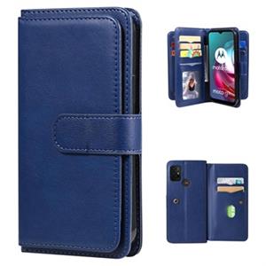Multi-Card Slot Motorola Moto G10/Moto G30 Wallet Case - Blauw