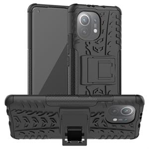 Antislip Xiaomi Mi 11 Pro Hybrid Case met Standaard - Zwart