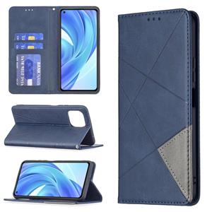 huismerk Voor Xiaomi MI 11 Lite Rhombus Texture Horizontale Flip Magnetische Lederen Case met Houder & Card Slots