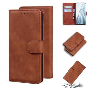 huismerk For Xiaomi Mi 11 Skin Feel Pure Color Flip Leather Phone Case(Brown)