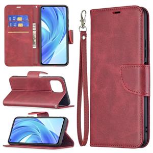 huismerk Voor Xiaomi MI 11 Lite Retro Lamsvacht Textuur Pure Kleur Horizontale Flip PU Lederen Case met Houder & Card Slots & Wallet & Lanyard