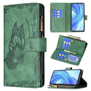 huismerk Voor Xiaomi MI 11 Lite Flying Butterfly Embossing Pattern Rits Horizontale Flip Lederen Case met Houder & Card Slots & Portemonnee