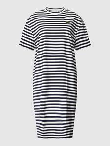 Lacoste Damen Lacoste T-Shirt-Kleid aus gestreiftem Baumwolljersey - Black/White 