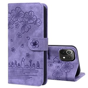 huismerk Voor Huawei P30 Lite Skin Feel Butterfly Peony reliëf lederen telefooncase